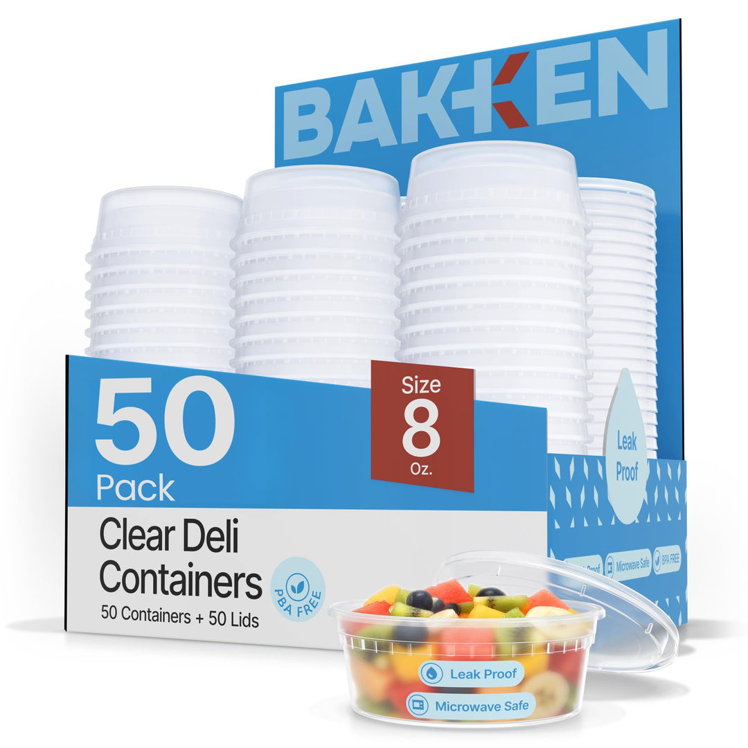 Bakken Plastic Deli Containers with Lids for Storage