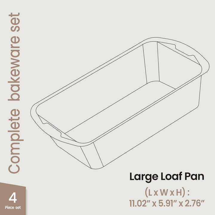 Nonstick Loaf Pan Set Pack of 2, 10.2" & 11" Large Baking Bread Pan, Oven Safe Up to 450°F, PFOA, PFOS, PTFE Free, Space Saving Stackable Design, Stain Resistant, Dishwasher Friendly, White Marble