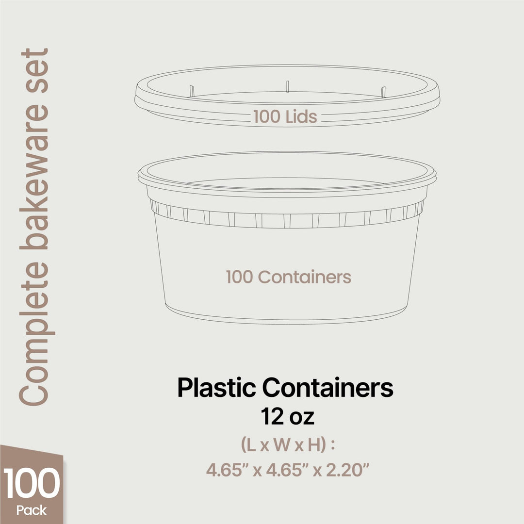 Bakken Plastic Deli Containers with Lids for Storage