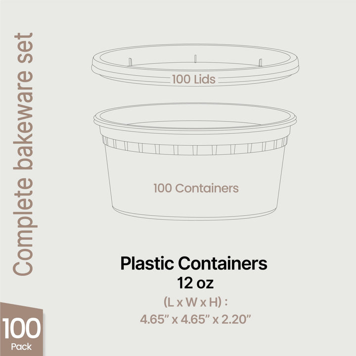 Bakken Plastic Deli Containers with Lids for Storage