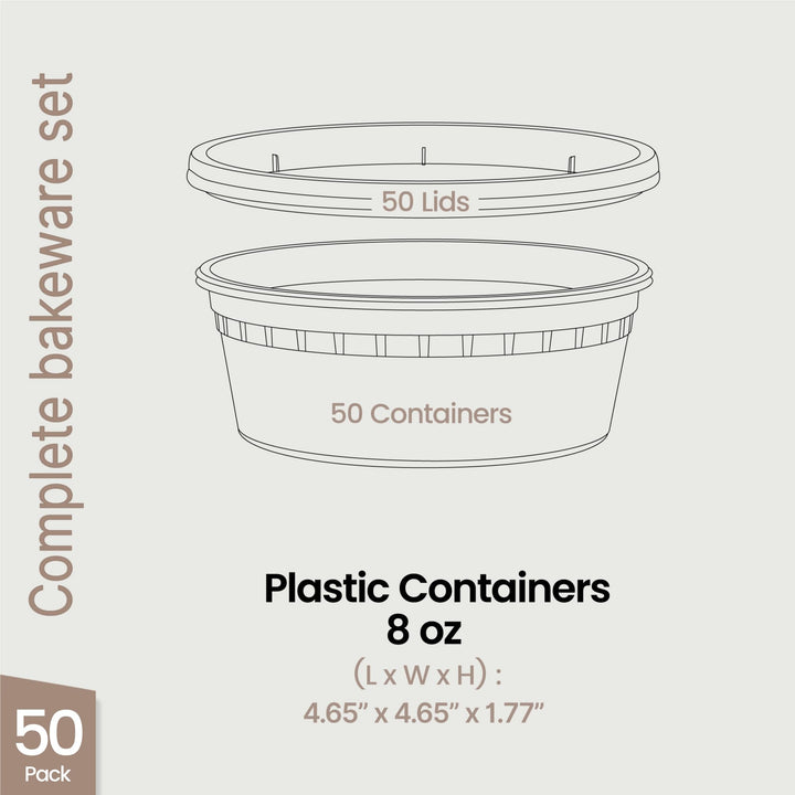 Bakken Plastic Deli Containers with Lids for Storage