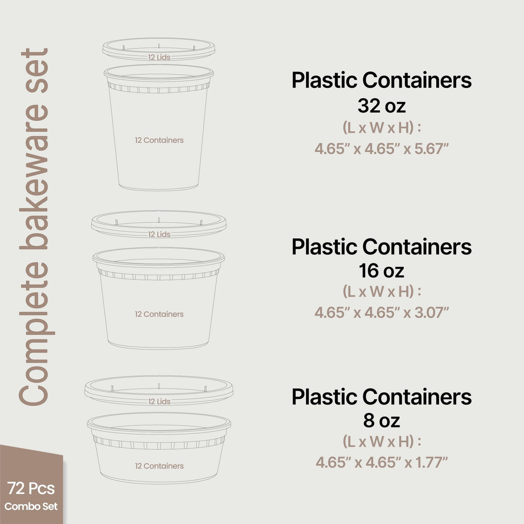 Bakken Plastic Deli Containers with Lids for Storage