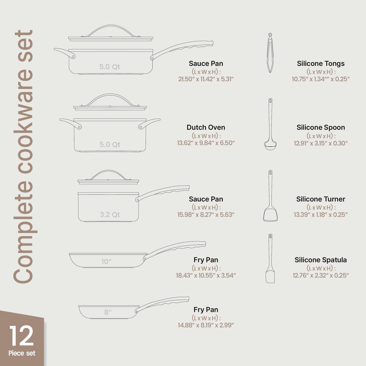 Bakken 12-Piece Ceramic Cookware Set, Induction-Ready, photo 5 of 7