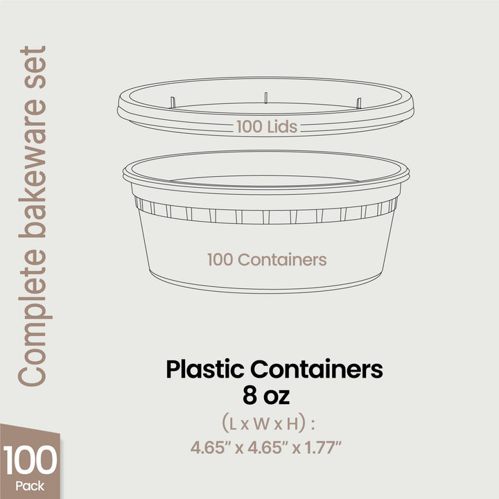 Bakken Plastic Deli Containers with Lids for Storage