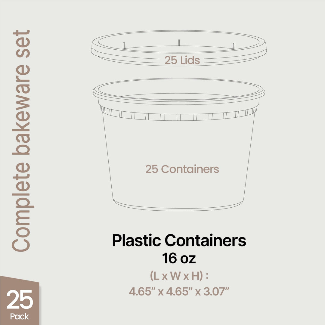 Bakken Plastic Deli Containers with Lids, Leak-Proof Food Storage Containers