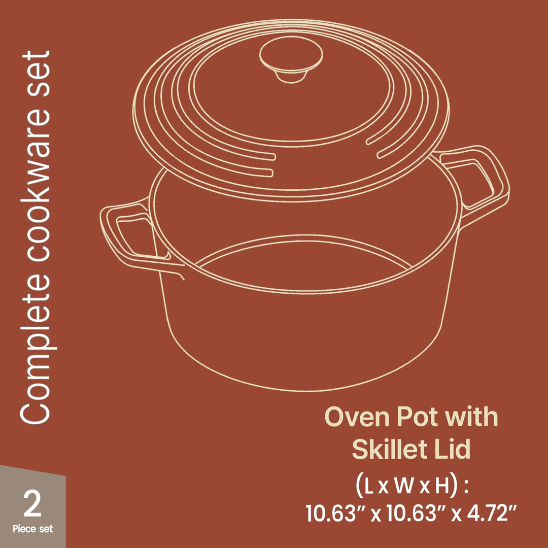 Bakken 6QT Enameled Cast Iron Dutch Oven, Bread Baking & Roasting Pot
