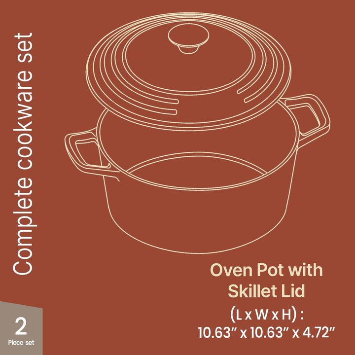 Bakken 6QT Enameled Cast Iron Dutch Oven, Bread Baking & Roasting Pot