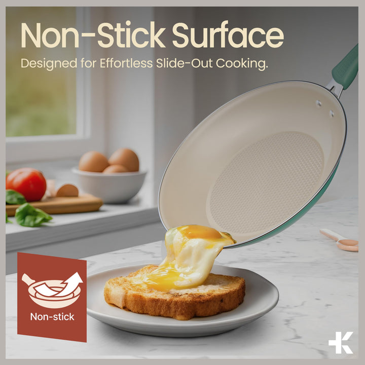 Pots and Pans Set, 23-Piece Non Stick Cookware & Bakeware Sets with Plaid Pattern, Stackable Design, Dishwasher Safe, Stain-resistant, Oven & All-Stove Safe, Tempered Glass Lid, Aqua
