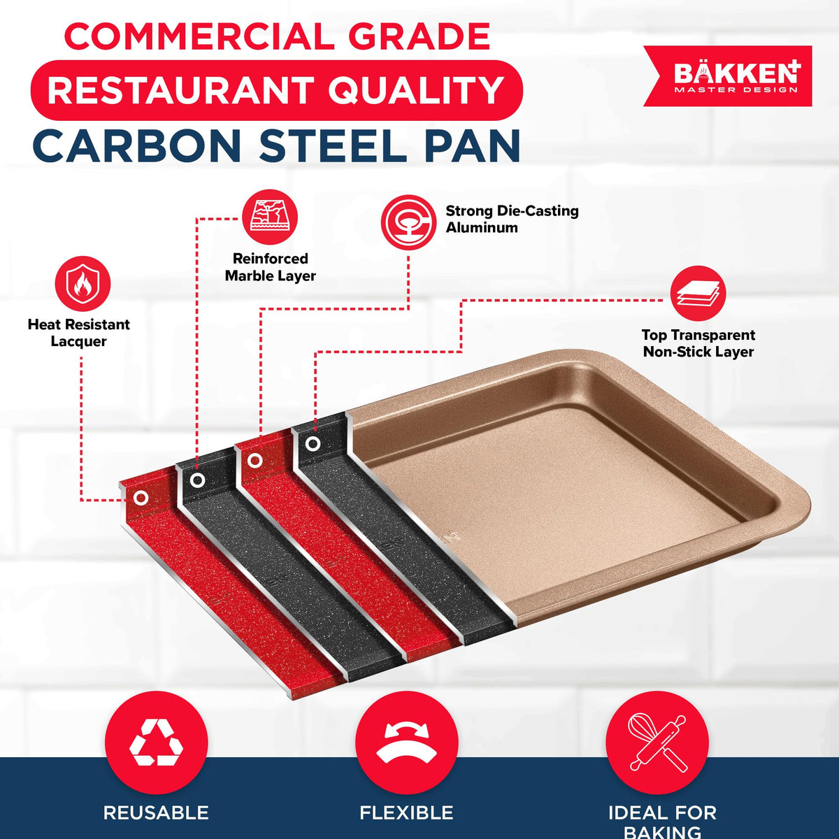 Bakken 3-Piece Stackable Cookie Sheet Set, Brown, photo 3 of 8