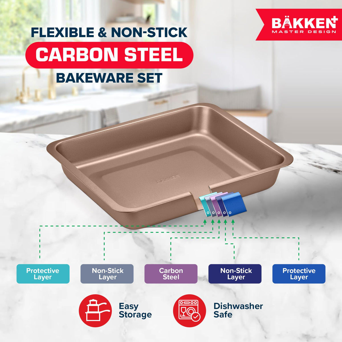 Bakken 10-Piece Stackable Bakeware Set, Brown, photo 3 of 7