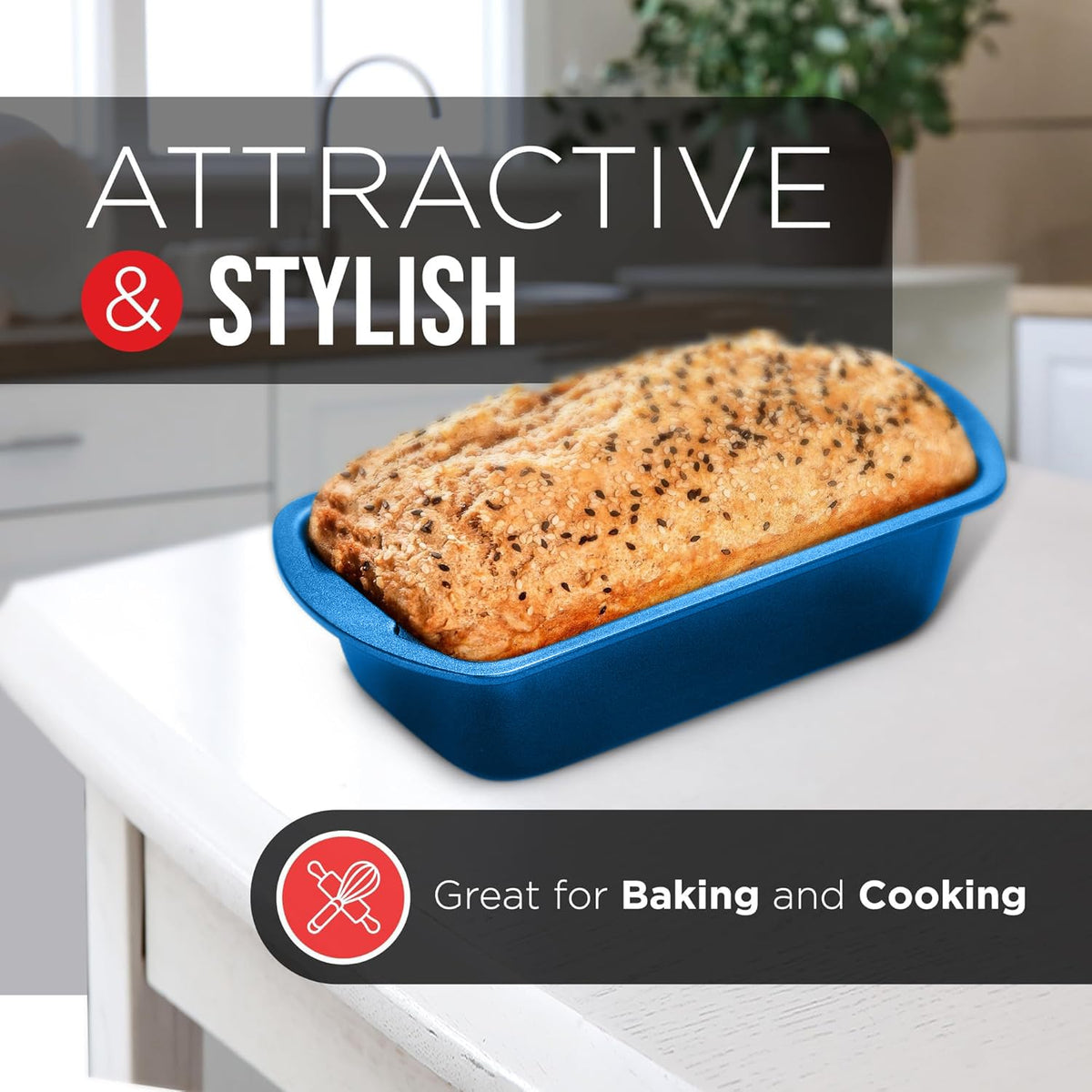 Bakken Loaf Pan Set of 2, Blue Marble, photo 3 of 6