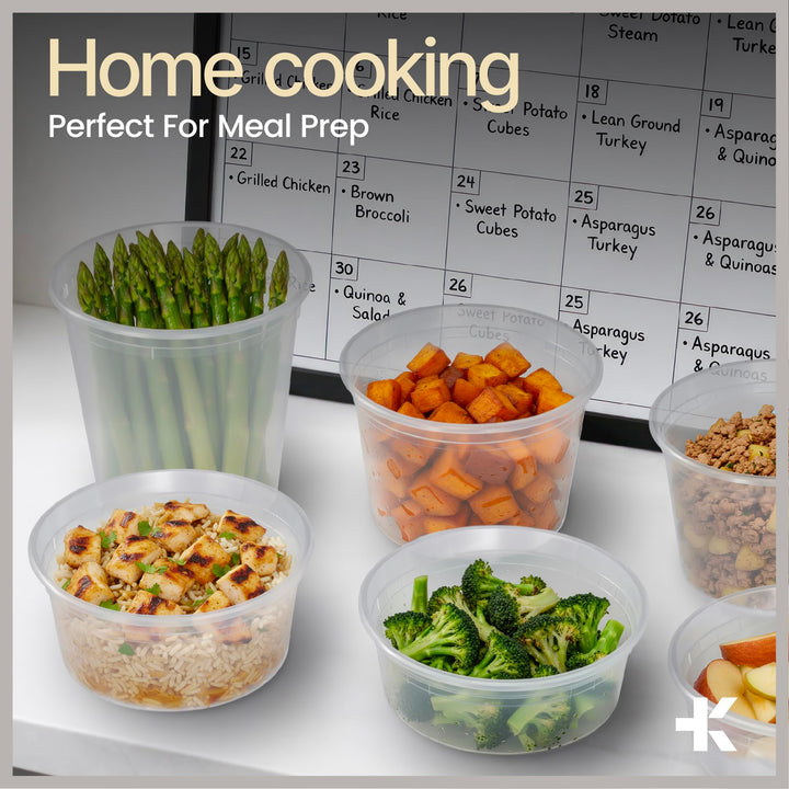 Bakken Plastic Deli Containers with Lids, Leak-Proof