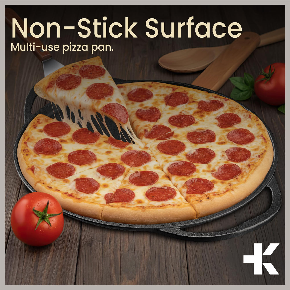 Bakken 14" Cast Iron Pizza Pan, Pre-Seasoned, photo 3 of 15