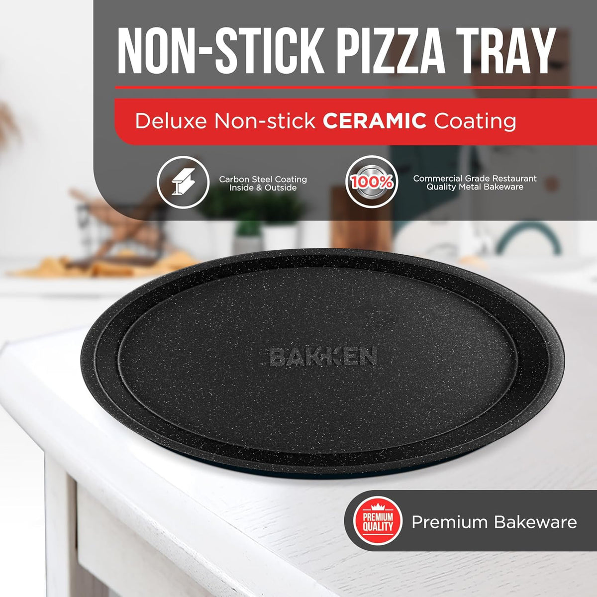 Bakken 3-Piece Pizza Pan Set, Gray Marble, photo 3 of 7