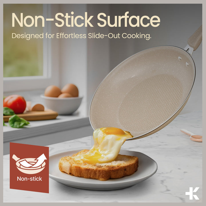 Pots and Pans Set, 23-Piece Non Stick Cookware & Bakeware Sets with Plaid Pattern, Stackable Design, Dishwasher Safe, Stain-resistant, Oven & All-Stove Safe, Tempered Glass Lid, White Marble