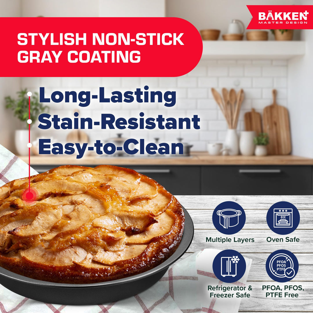 Baking Set – 10 Piece – Deluxe Non Stick Black Coating Inside and Outside – Carbon Steel Bakeware Set – PFOA PFOS and PTFE Free by Bakken