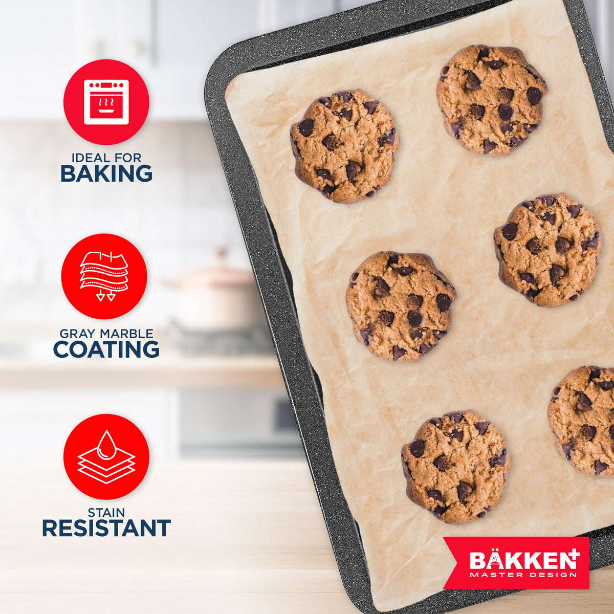 Bakken Stackable Cookie Sheet, 13 x 8.7", Gray Marble, photo 4 of 8