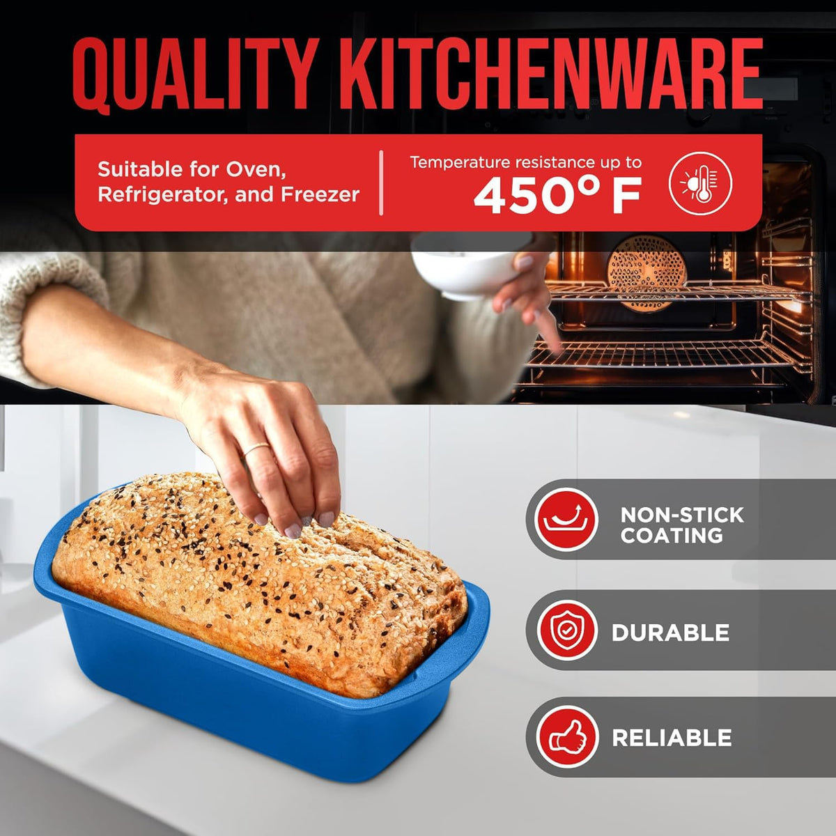 Bakken Loaf Pan Set of 4 (7-11"), Blue Marble, photo 4 of 6