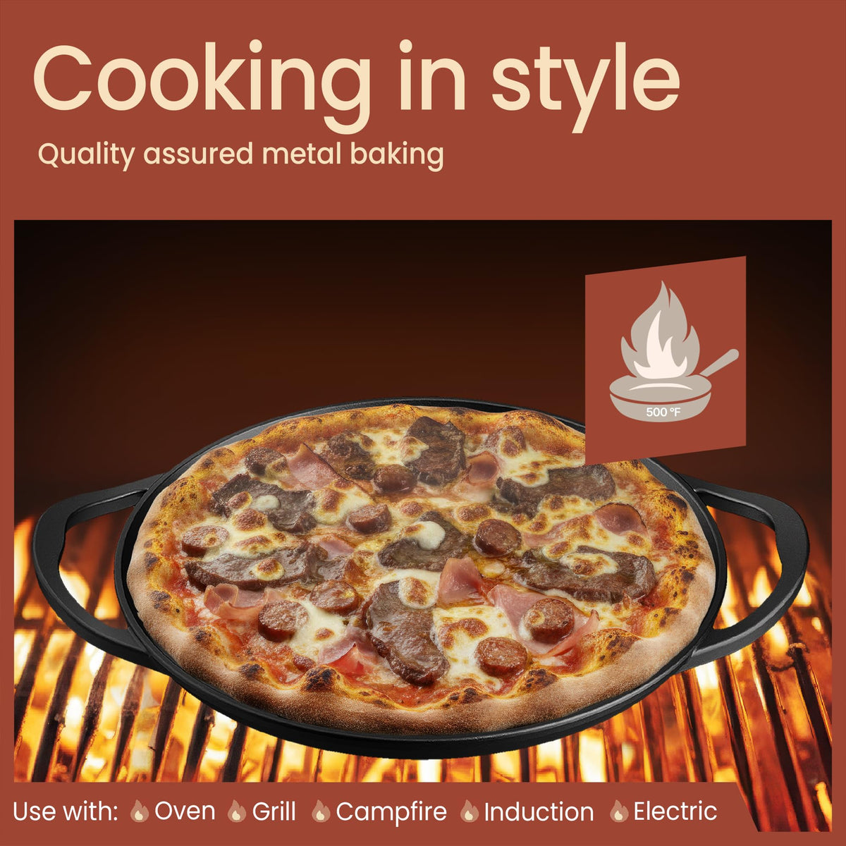 Bakken 14" Cast Iron Pizza Pan, Pre-Seasoned, photo 4 of 15