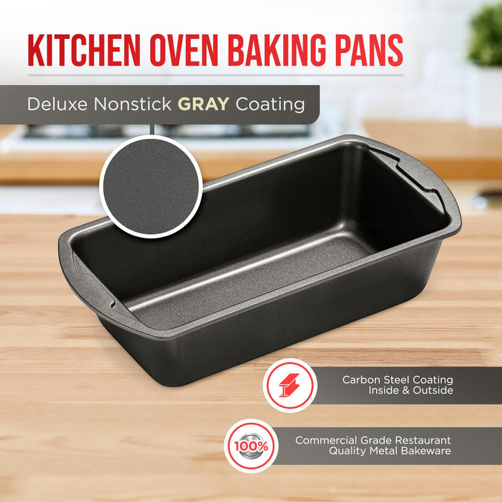 Gray Marble 10-Piece Bakeware Sets, Nonstick Carbon Steel Baking Sheet & Pans, Stackable Space-Saving Bakeware, Dishwasher Safe, Stain-resistant, PFOA\PFOS\PTFE Free, Oven Safe Up To 450°F (230°C)