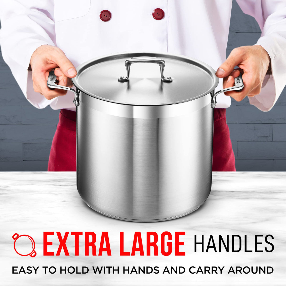 Bakken 16 QT Stainless Steel Stockpot, 18/8 Steel, photo 4 of 9