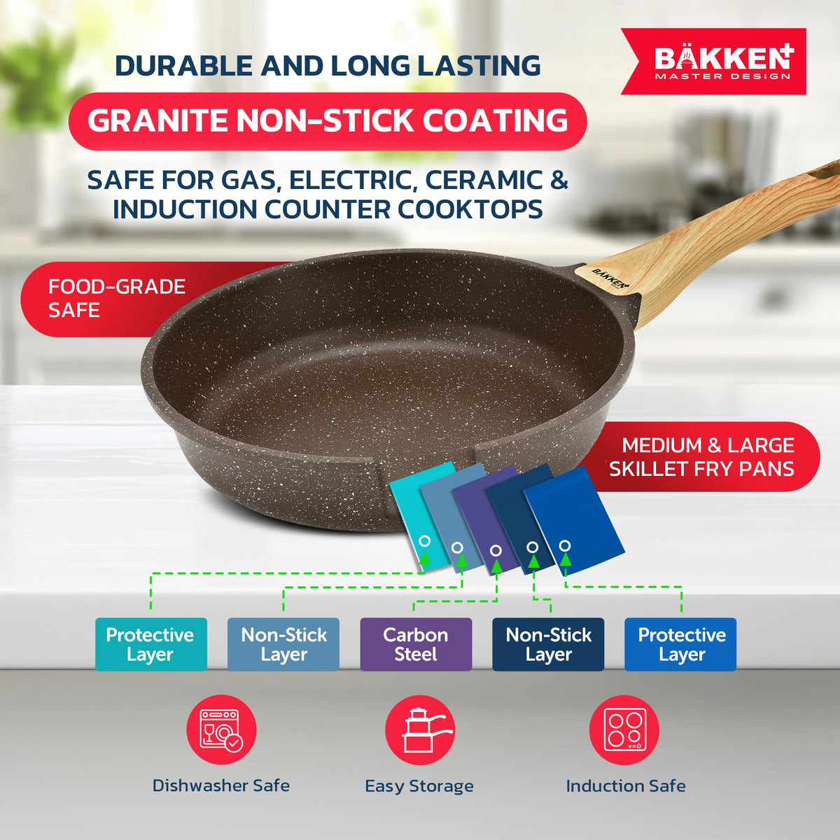 Bakken 20-Piece Cookware and Bakeware Set, Brown Marble Granite, photo 5 of 9