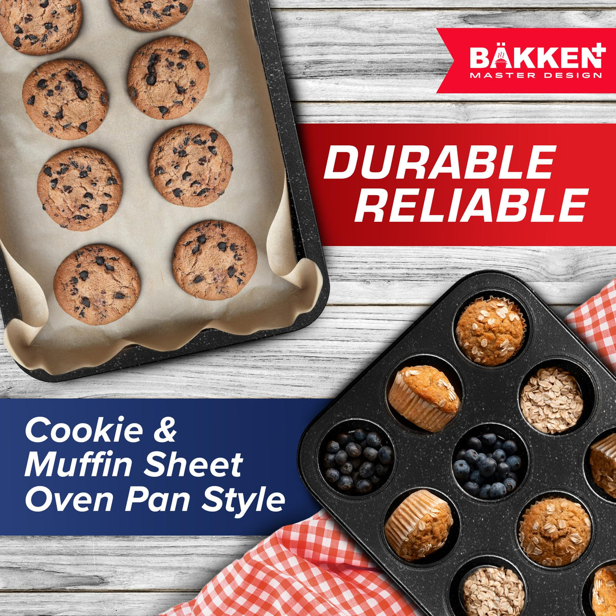 Bakken 6-Piece Stackable Bakeware Set, Gray Marble, photo 5 of 8