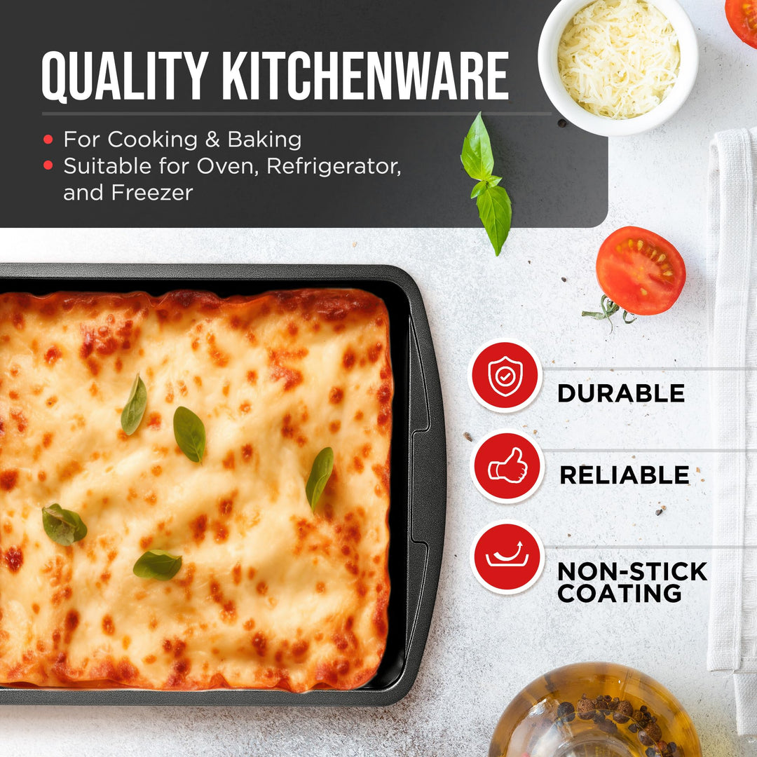 Gray Marble 10-Piece Bakeware Sets, Nonstick Carbon Steel Baking Sheet & Pans, Stackable Space-Saving Bakeware, Dishwasher Safe, Stain-resistant, PFOA\PFOS\PTFE Free, Oven Safe Up To 450°F (230°C)