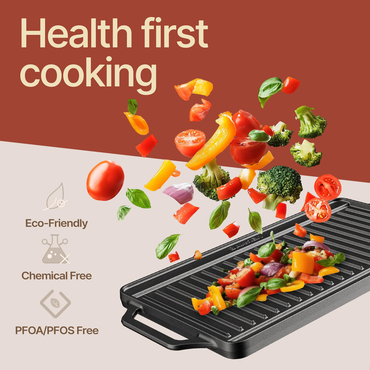 Bakken 18" Reversible Cast Iron Griddle, Black, photo 5 of 9