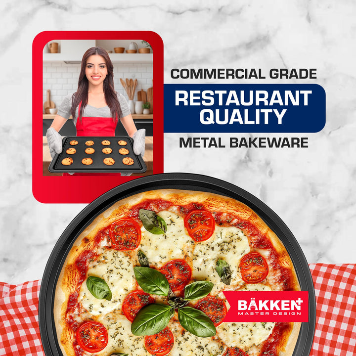 Baking Set – 10 Piece – Deluxe Non Stick Black Coating Inside and Outside – Carbon Steel Bakeware Set – PFOA PFOS and PTFE Free by Bakken