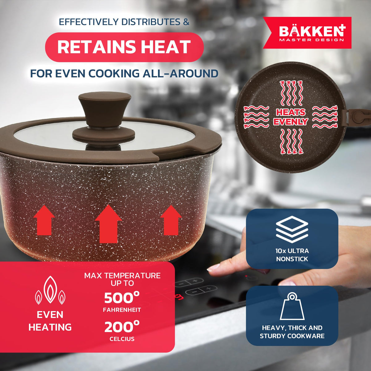 Bakken 15-Piece Detachable Handle Cookware Set, Dark Gray, photo 5 of 7