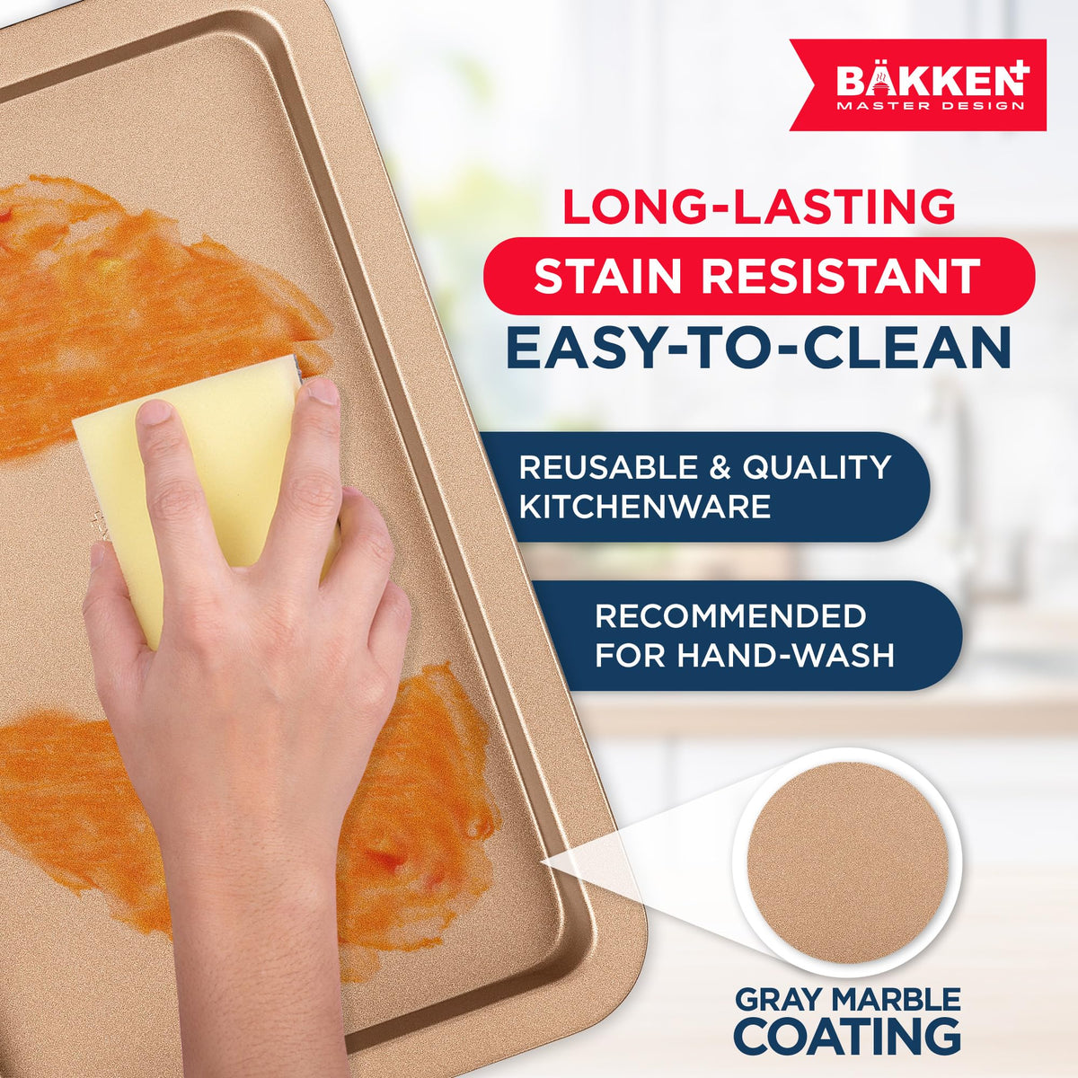 Bakken 3-Piece Stackable Cookie Sheet Set, Brown, photo 7 of 8
