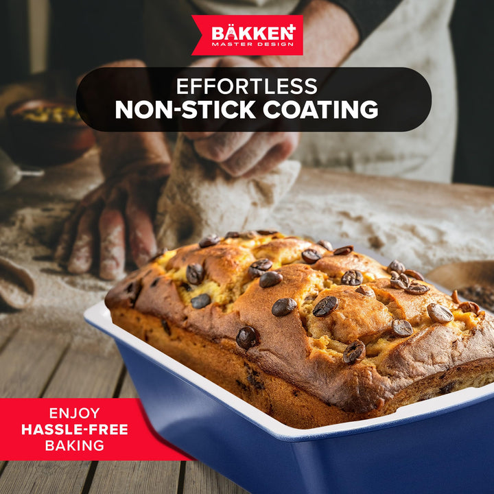 Royal Blue 10-Piece Bakeware Sets, Nonstick Carbon Steel Baking Sheet & Pans, Stackable Space-Saving Bakeware, Dishwasher Safe, Stain-resistant, PFOA\PFOS\PTFE Free, Oven Safe Up To 450°F (230°C)