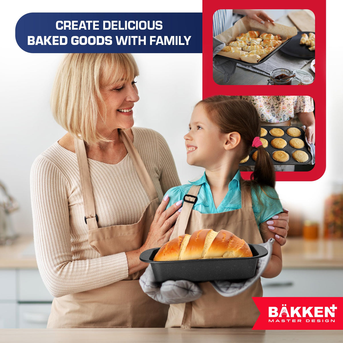 Bakken 6-Piece Stackable Bakeware Set, Gray Marble, photo 8 of 8
