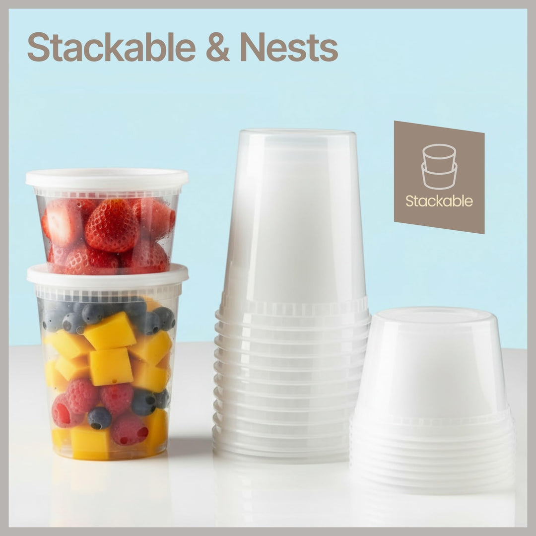 Bakken Plastic Deli Containers with Lids for Storage
